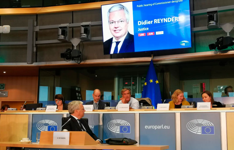   Intervención  en el ''hearing'' del Comisario Europeo nominado de Justicia, Didier Reynders.