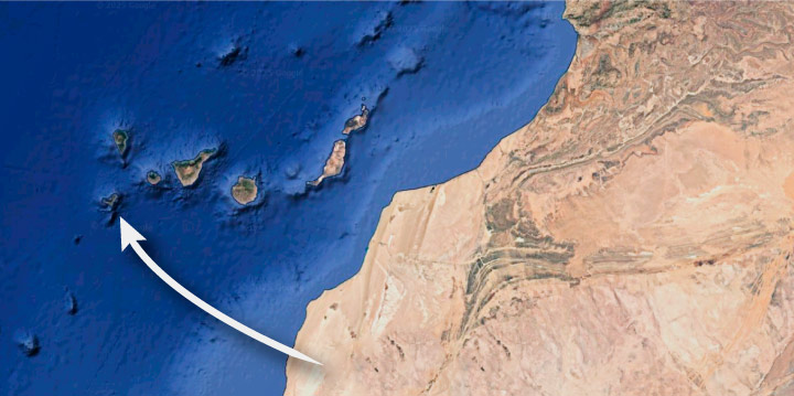 El Hierro, tierra promisoria y mágica y ruta migratoria trágica.